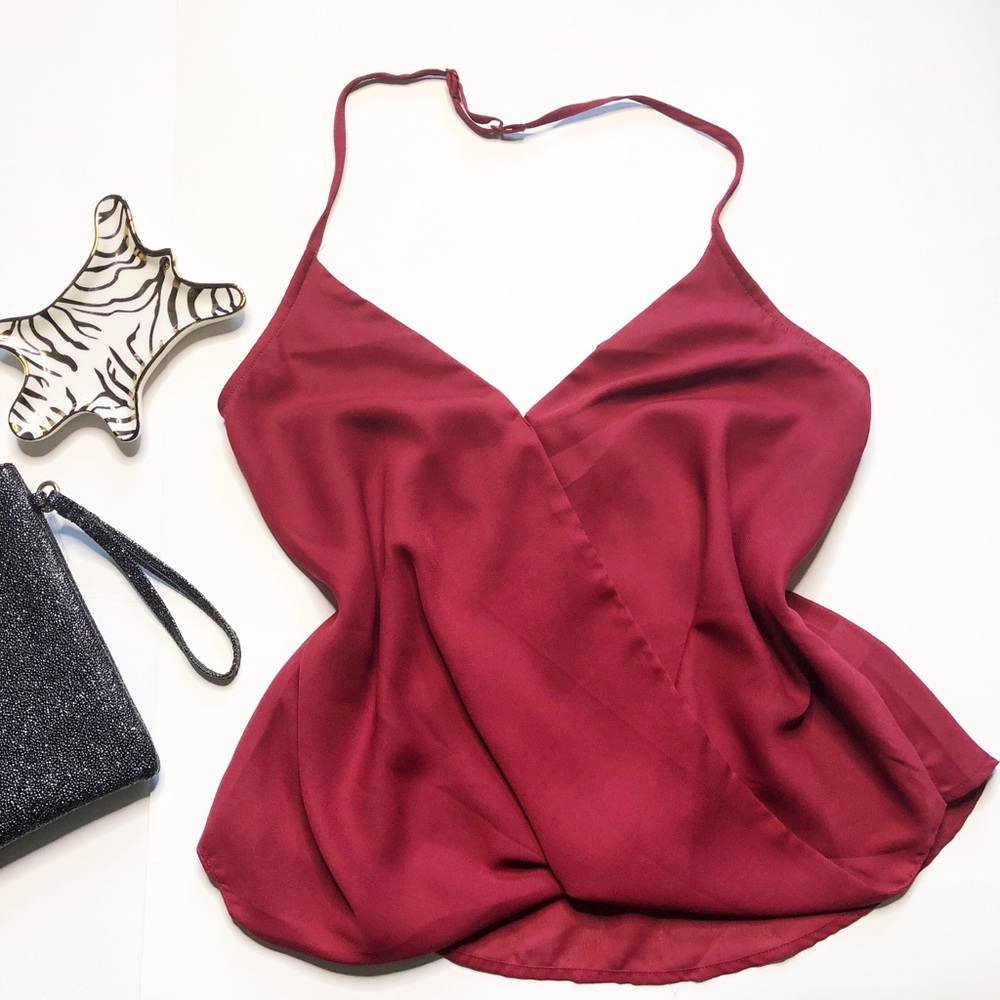 NWT Wine Halter Top with adjustable straps